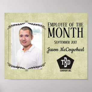 Gesmede papierwerknemer van het maandcertificaat poster