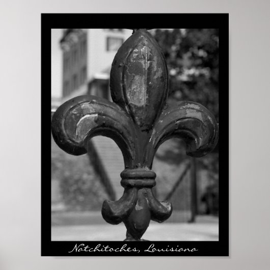 Gesmeed ijzeren Fleur de lis Natchitoches Poster (Voorkant)