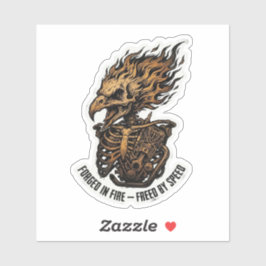 Gesmeed In Vuur Bevrijd Door Snelheid Phoenix Skel Sticker