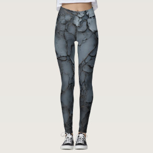 Gesmeed metaal 3D, gekraakt Leggings