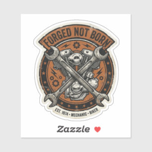 Gesmeed Niet Geboren Monteur Biker Sticker