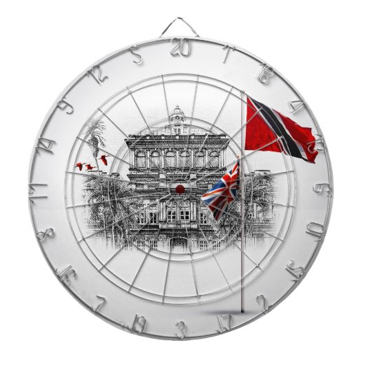 GESMEED: TRINIDAD & TOBAGO 8.31.62 DARTBORD (Voorkant)