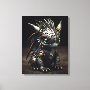 Gesmeed vuur: De Metal Baby Dragon Canvas Afdruk