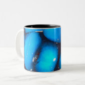 Gesmolten blauw ijs tweekleurige koffiemok (Voorkant links)