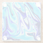 Gesmolten blauw | Marmer Fluid Art Glazen Onderzetter (Achterkant)