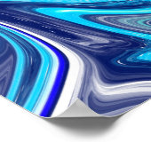 Gesmolten blauw | Marmer Fluid Art Poster (Hoek)