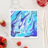 Gesmolten blauw | Marmer Fluid Art Servet (Insitu)