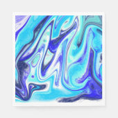 Gesmolten blauw | Marmer Fluid Art Servet (Voorkant)