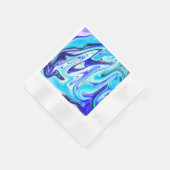 Gesmolten blauw | Marmer Fluid Art Servet (Hoek)