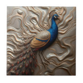 Gesmolten Brons Metallic  Majestic Peacock Tegeltje (Voorkant)