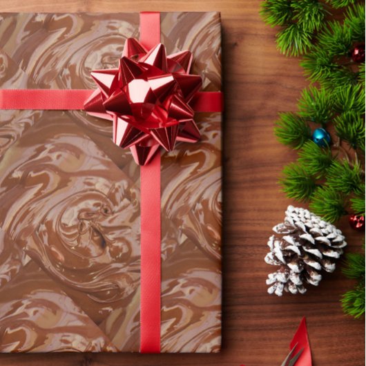 Gesmolten chocolade cacao fudge bruin werveldesser cadeaupapier