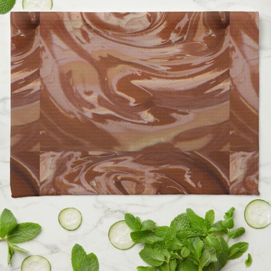 Gesmolten chocolade cacao pan van fudge dessert ba theedoek (Gevouwen)