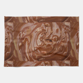Gesmolten chocolade cacao pan van fudge dessert ba theedoek