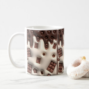 Gesmolten Chocolade Druppelend Patroon Koffiemok