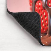 Gesmolten chocolade op aardbei muismat (Hoek)