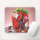 Gesmolten chocolade op aardbei muismat (Met muis)