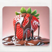 Gesmolten chocolade op aardbei muismat (Voorkant)