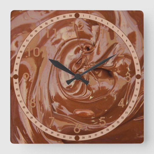 Gesmolten chocolade vierkante klok (Voorkant)