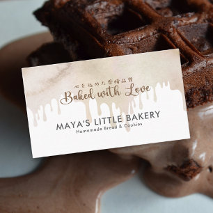 Gesmolten Chocolade Waterverf Bakkerij Banketbakke Visitekaartje