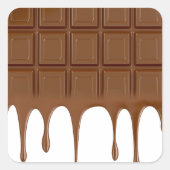 Gesmolten chocoladebar vierkante sticker (Voorkant)