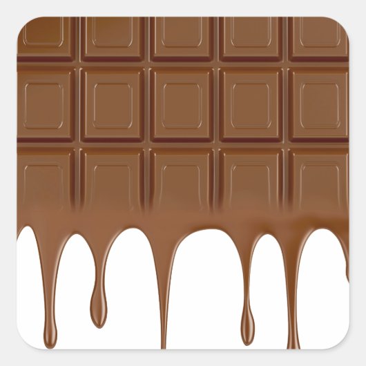 Gesmolten chocoladebar vierkante sticker (Voorkant)