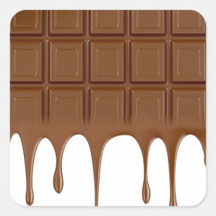Gesmolten chocoladebar vierkante sticker