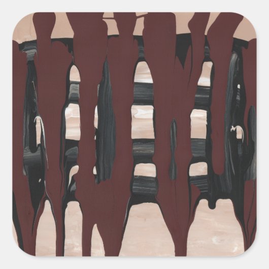 Gesmolten chocoladereep vierkante sticker (Voorkant)