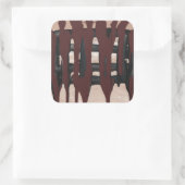 Gesmolten chocoladereep vierkante sticker (Tas)