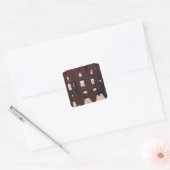 Gesmolten chocoladereep vierkante sticker (Envelop)