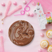 Gesmolten chocoladetextuur papieren bordje (Feest)