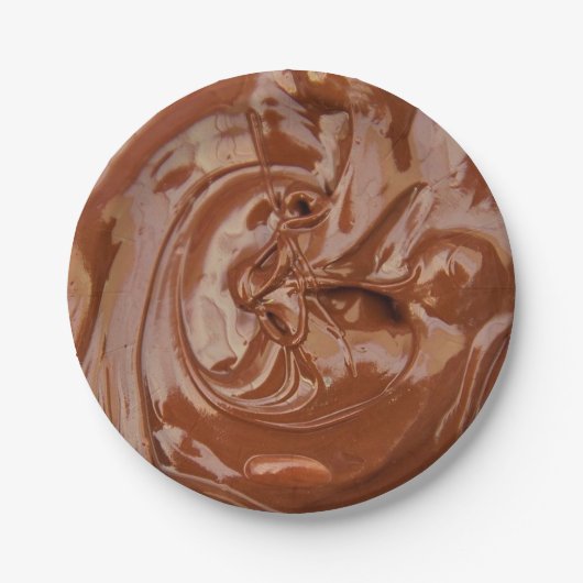Gesmolten chocoladetextuur papieren bordje (Voorkant)