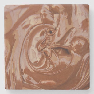 Gesmolten chocoladetextuur stenen onderzetter