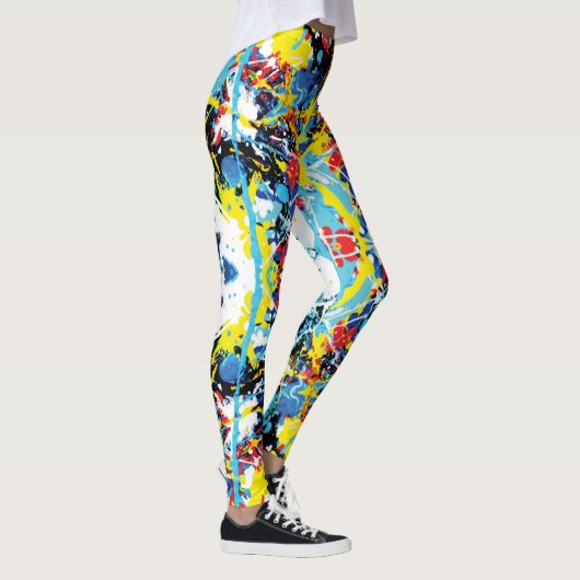 Gesmolten crayola splatter leggings (Rechts)