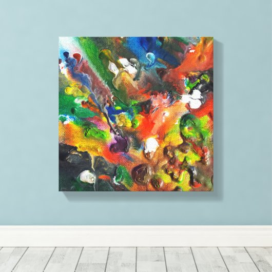 Gesmolten Crayon Art Canvas (Insitu (Houten vloer))