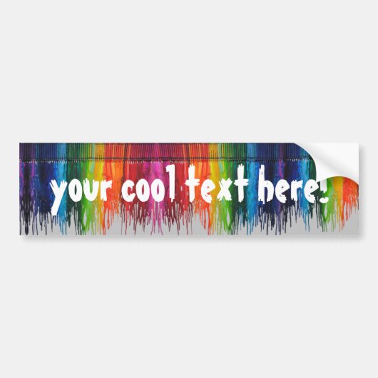 Gesmolten Crayon Design perfect voor kunstdocenten Bumpersticker (Voorkant)