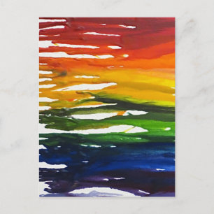 Gesmolten Crayon op canvass Briefkaart