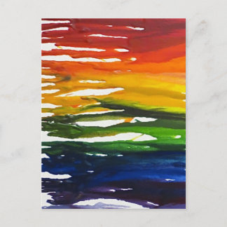 Gesmolten Crayon op canvass Briefkaart