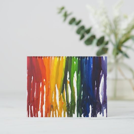 Gesmolten Crayon op canvass Briefkaart (Staand voorkant)