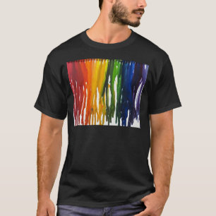 Gesmolten Crayon op canvass T-shirt