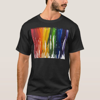 Gesmolten Crayon op canvass T-shirt