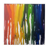 Gesmolten Crayon op canvass Tegeltje (Voorkant)