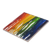 Gesmolten Crayon op canvass Tegeltje (Zijkant)