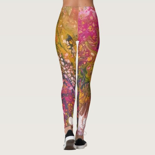 Gesmolten Crayon Serie - acryl giet schilderij als Leggings (Achterkant)