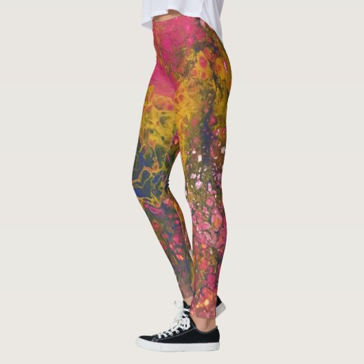 Gesmolten Crayon Serie - acryl giet schilderij als Leggings (Links)