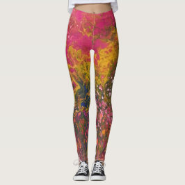 Gesmolten Crayon Serie - acryl giet schilderij als Leggings