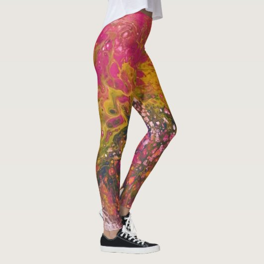 Gesmolten Crayon Serie - acryl giet schilderij als Leggings (Rechts)