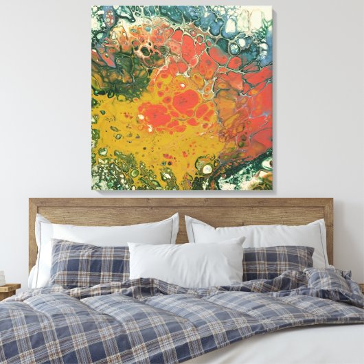 Gesmolten Crayon Serie - Lava Flow als Canvas Afdruk (Insitu (Slaapkamer))