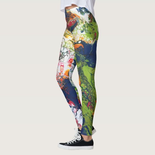 Gesmolten Crayon Series - Acryl giet schilderen al Leggings (Links)