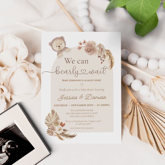 Gesmolten dieren Teddy Bear Barly Wait Baby shower Kaart