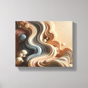 Gesmolten Geometrische Surrealistische Kunst in Aa Canvas Afdruk